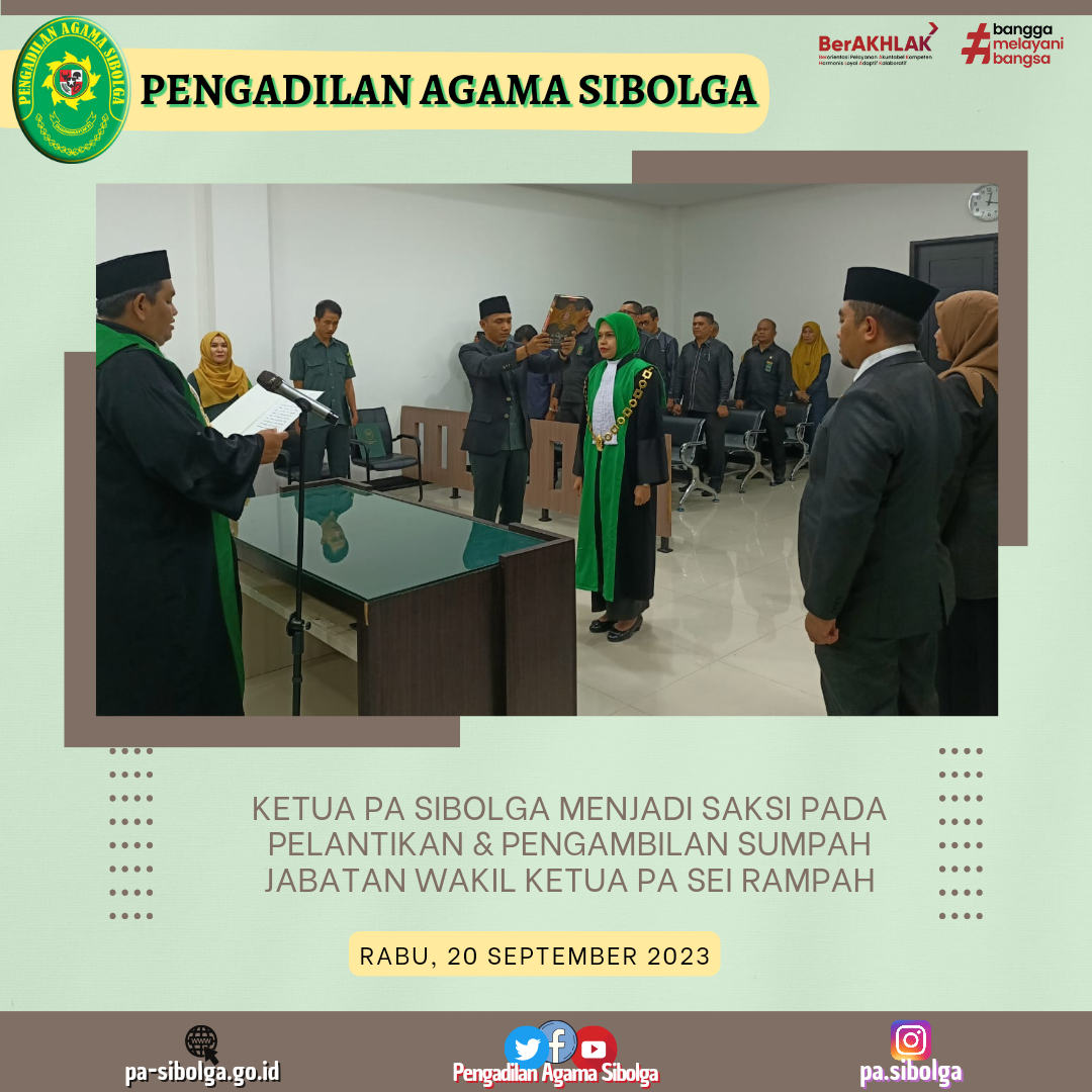 Ketua PA Sibolga jadi Saksi 1