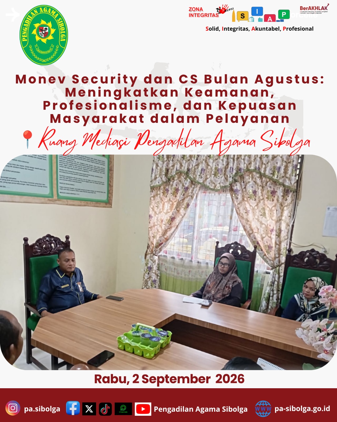 Monev Security dan CS Bulan Agustus Meningkatkan Keamanan Profesionalisme dan Kepuasan Masyar