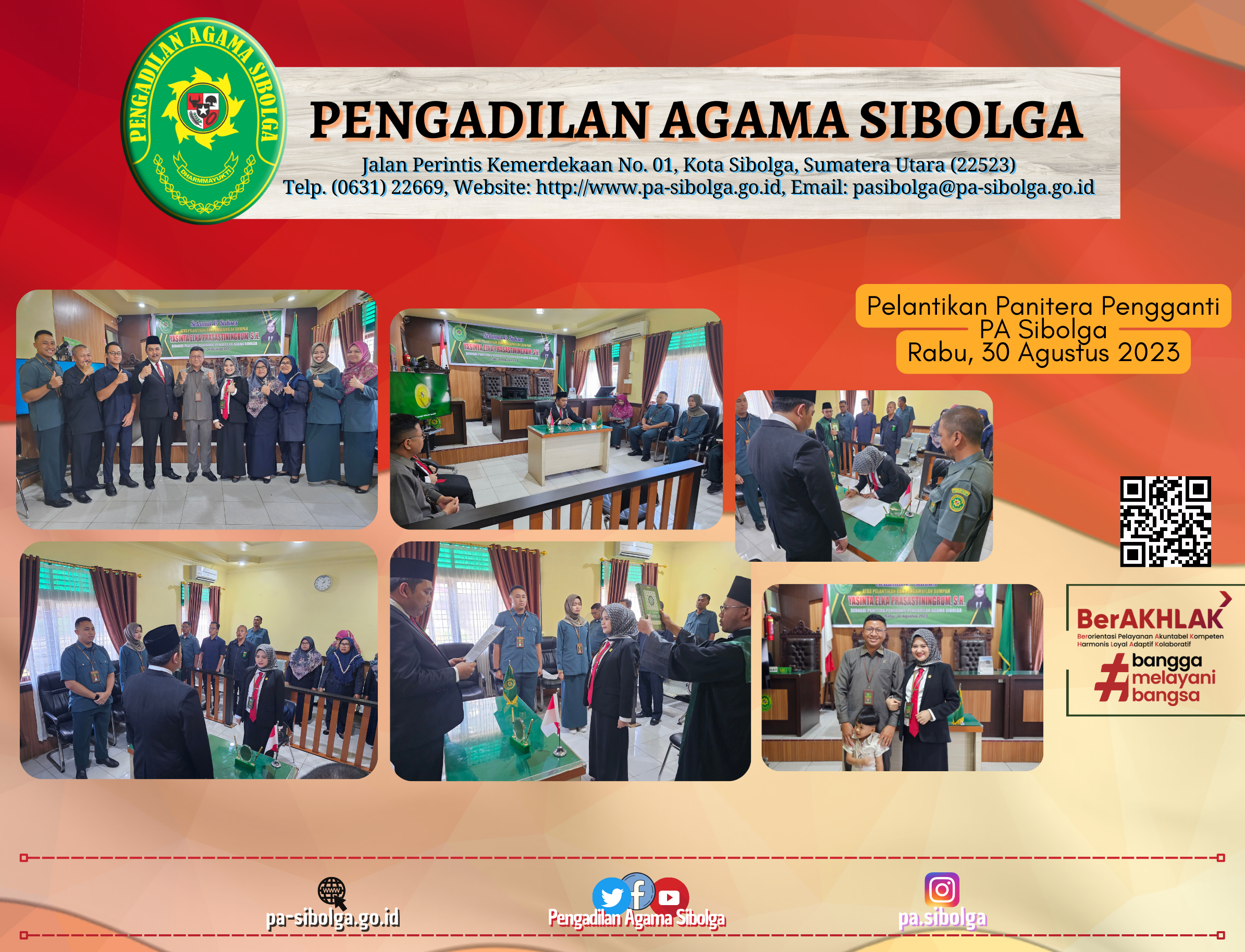 Pelantikan Panitera Pengganti PA Sibolga 2023