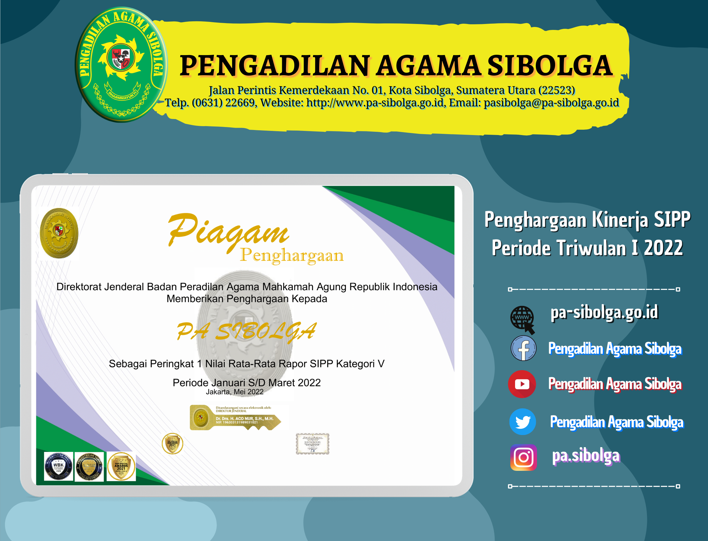 Penghargaan SIPP Triwulan I 1